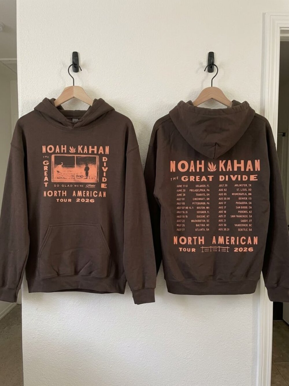 Noah Kahan "The Great Divide" North American Tour 2026 Hoodie Reprint